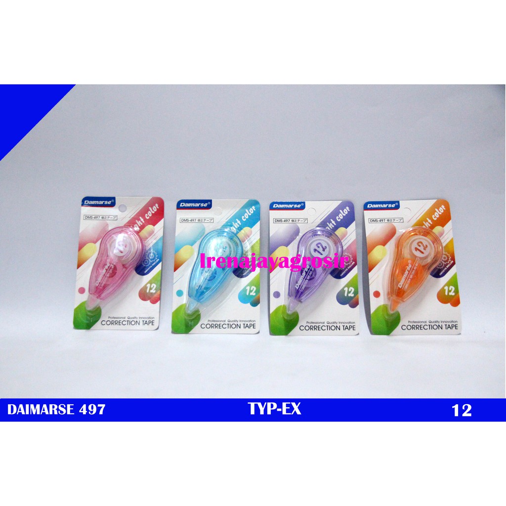 

Correction tape tip x roll pita / Daimarse DMS-497 / TIPE X kertas / CORRECTION PEN unik murah