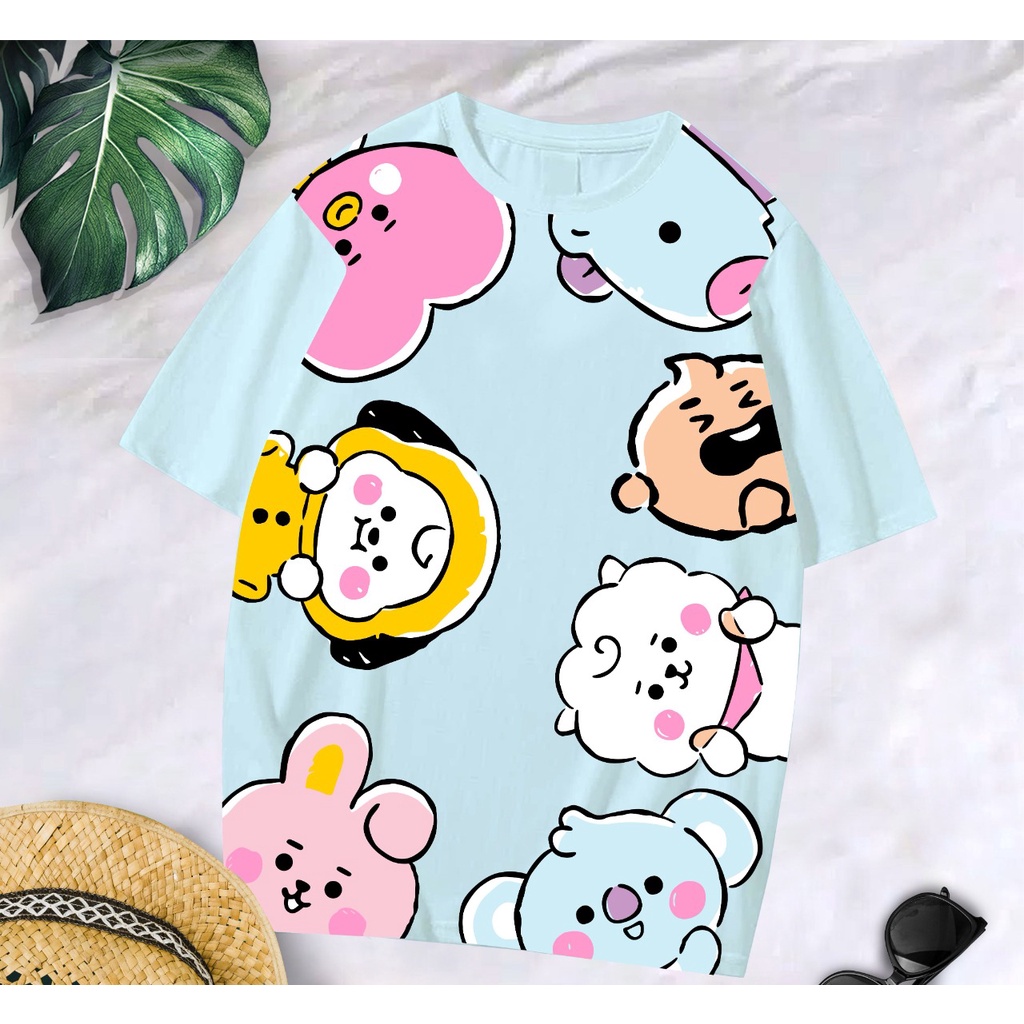 BT21 BLUE CUTE KPOP ARMY / COD / BAJU KAOS DISTRO WANITA DEWASA TSHIRT CEWEK REMAJA LUCU CUTE IMUT A