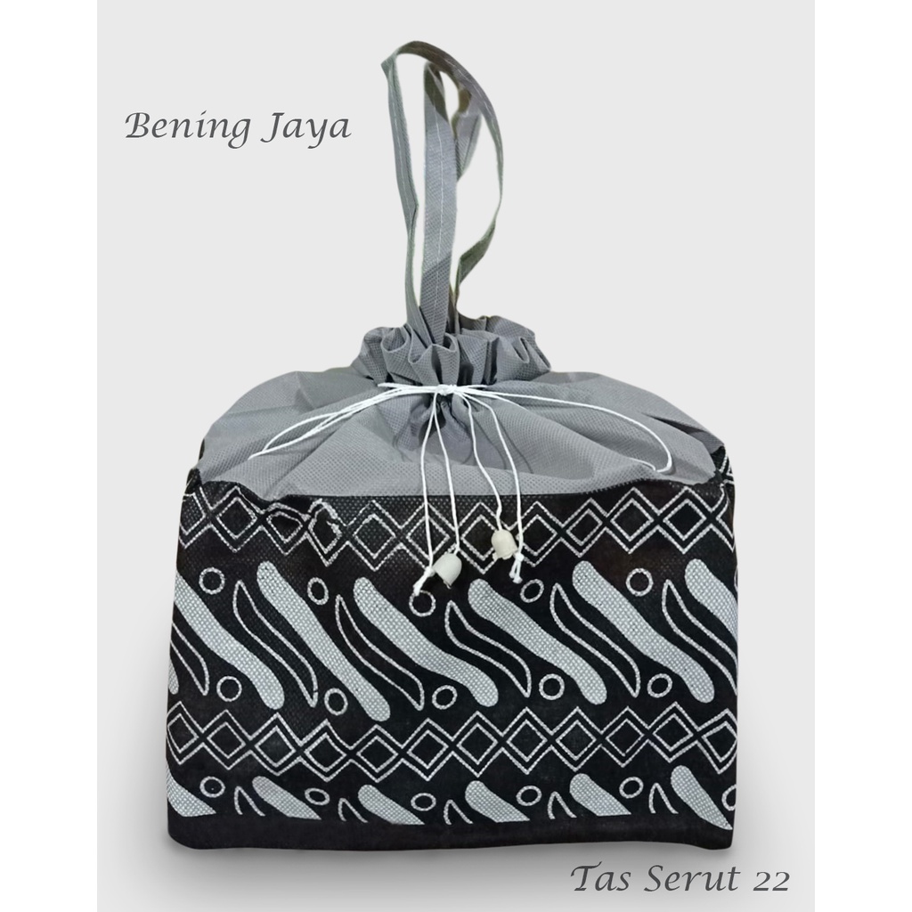 

Tas Hajatan Goodie Bag Spunbond Serut 22 Batik SFM Abu2 Hitam