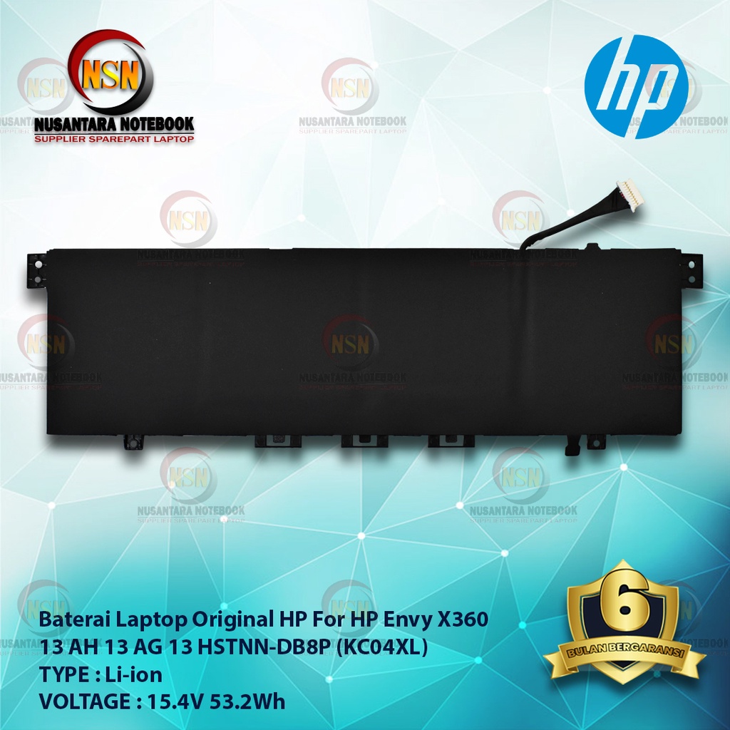 Baterai Laptop Original HP For HP Envy KC04XL X360 13 AH 15.4V 53.2Wh