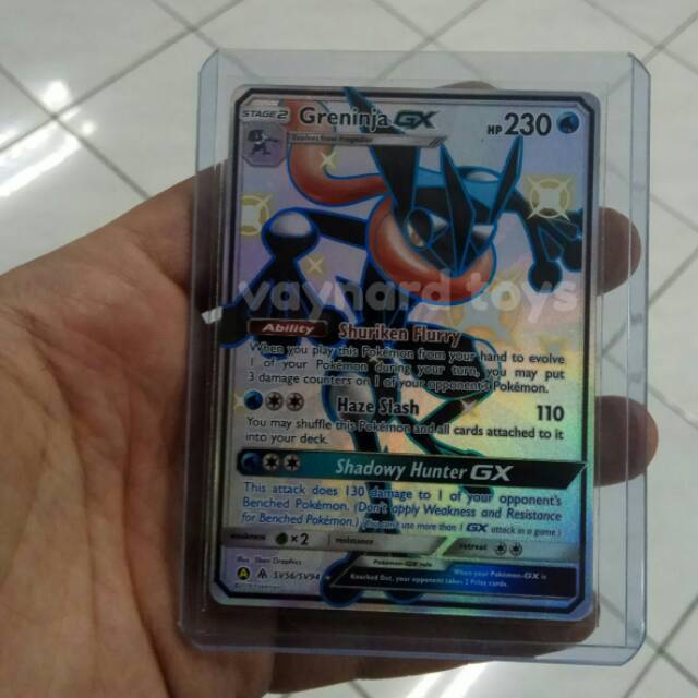 Kartu pokemon tcg pokemon shiny greninja GX rare shiny GX hidden fates