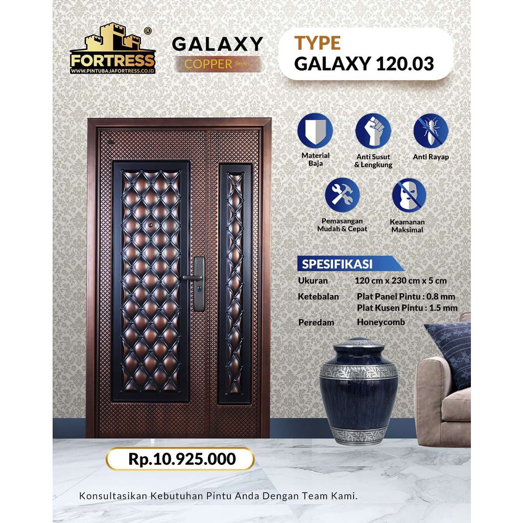 Pintu Baja FORTRESS Tipe Galaxy 120.03 - Copper