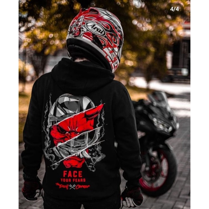 Hoodie Distro Hodie Prostreet Devil Inside  / Jaket motor terbaru bahan katun tebal Motif Original