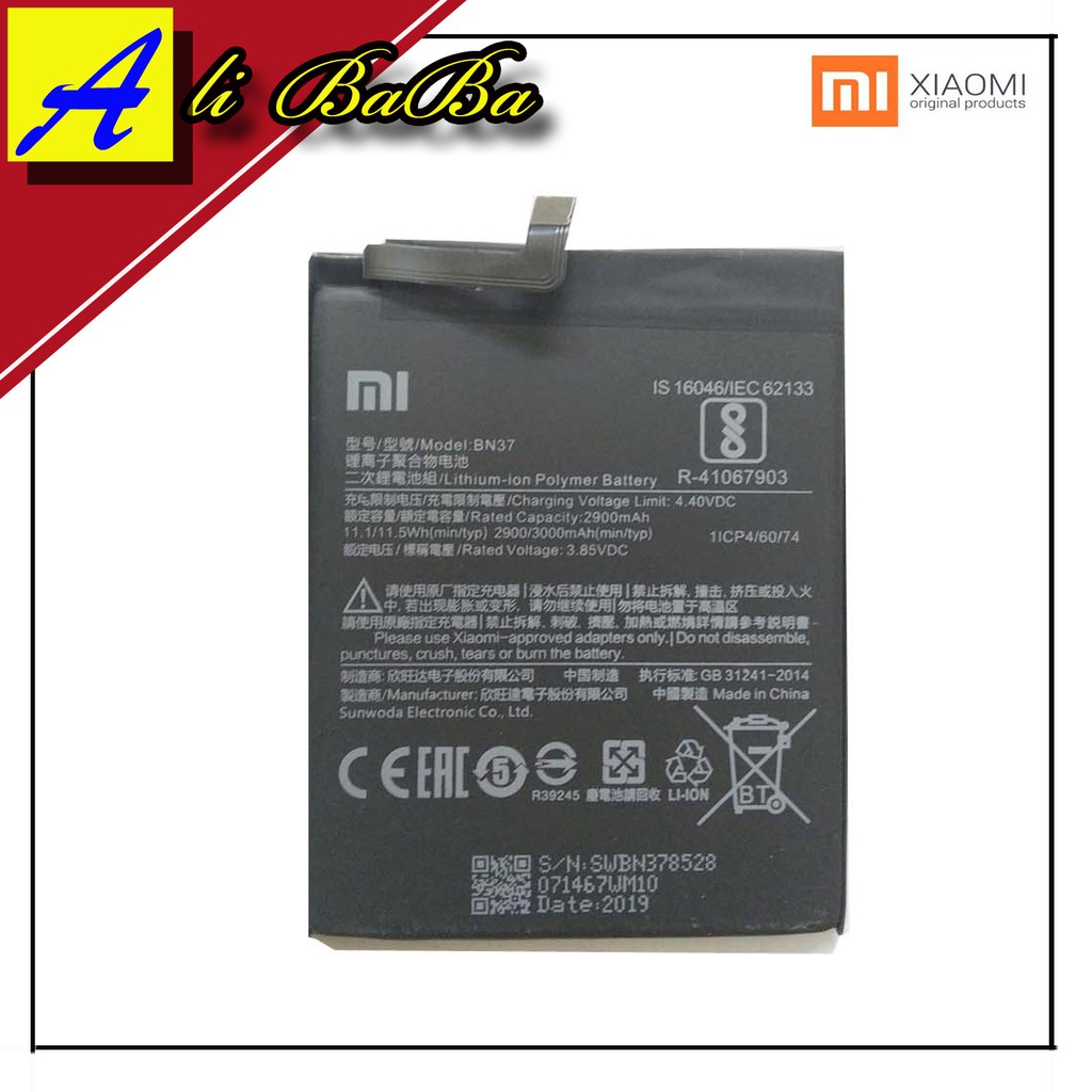 Baterai Handphone Xiaomi Redmi 6 - Redmi 6A - Redmi 6 Pro BN37 Batre HP Xiaomi REdmi 6 Battery Redmi