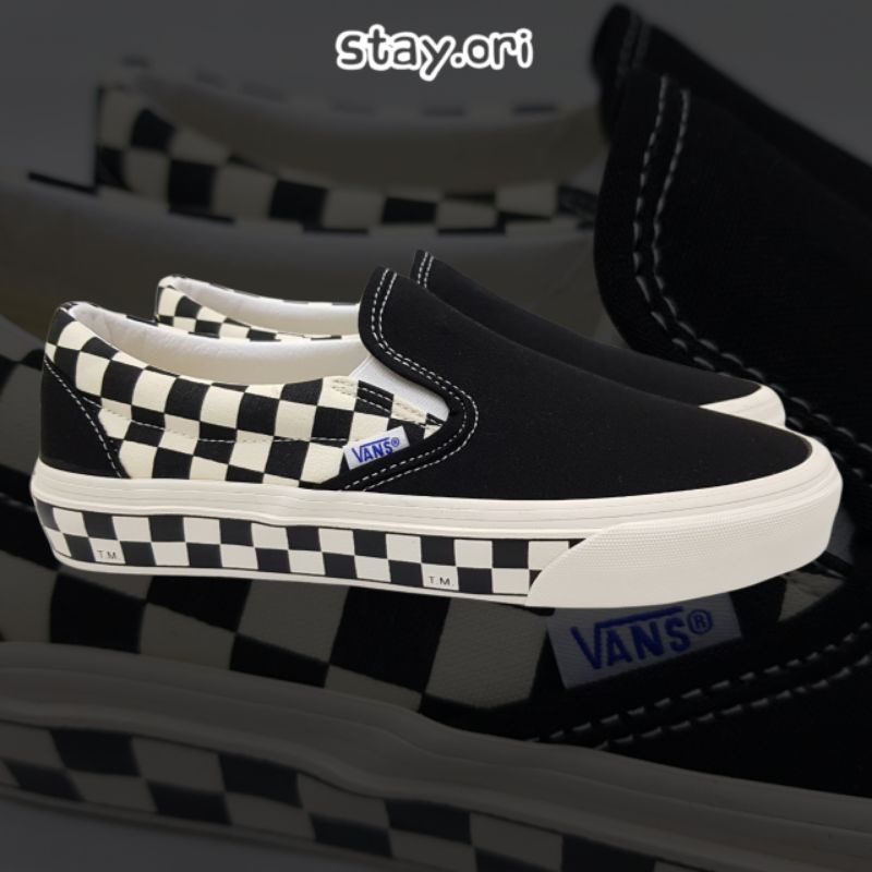 Vans Slip On Sidewall Checkerboard Black White Global Market Original BNIB