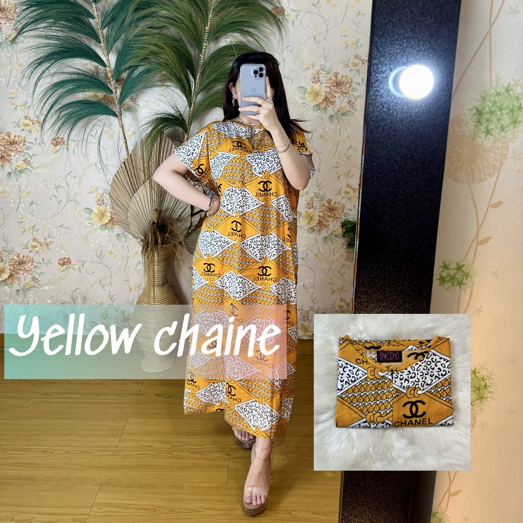 PART1 NCDY HOMEWEAR DASTER PANJANG SEMATA KAKI LD 130cm BUSUI FRIENDLY JUMBO-Yellow chaine