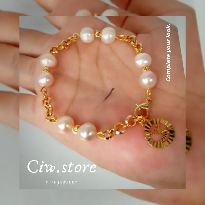 GElANG RHODIUM LAPIS EMAS MUTIARA LOMBOK