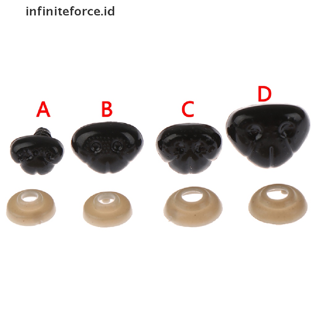 (Infiniteforce.Id) 10pcs Hidung Boneka Beruang Bahan Plastik Warna Hitam Diy