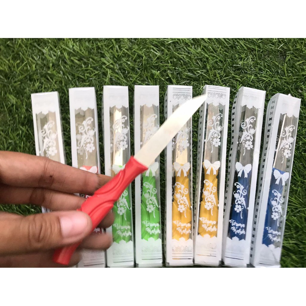 Souvenir Pisau Kecil Pisau Bumbu Dapur Pisau Buah Pisau Stainless kemas Mika Motif 100 pcs