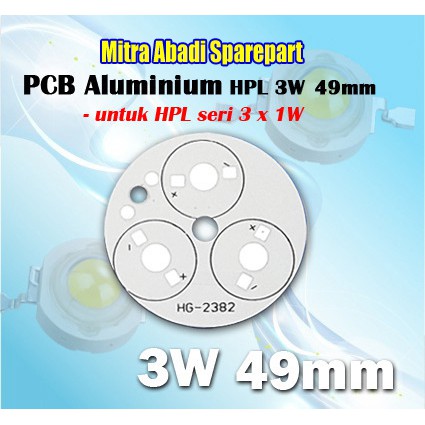 PCB LED Round Aluminium HPL 3W 49mm