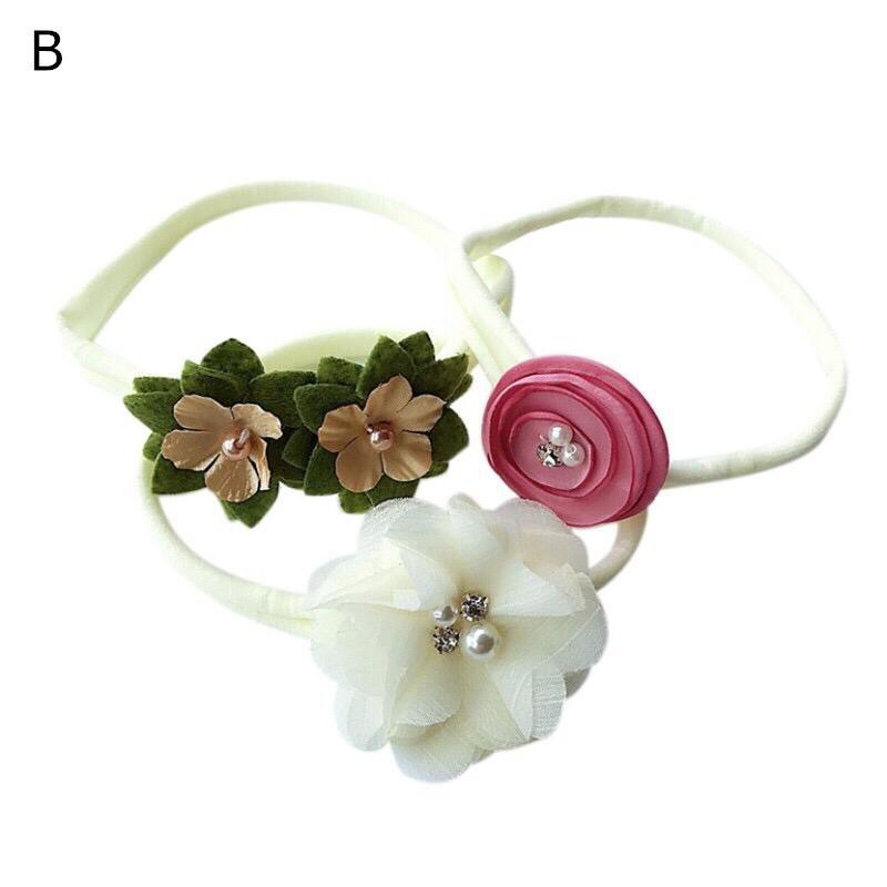 3 Pcs Flower Pearl Headband set Bandana Balita BABY AVENE