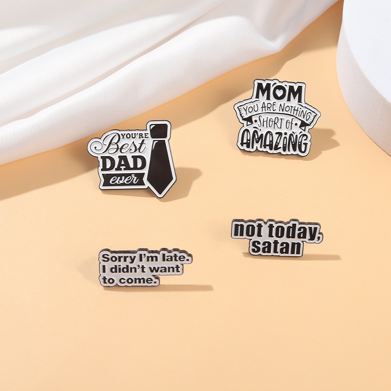 Bros Pin Enamel Desain Best DAD MOM Amazing Untuk Pakaian Wanita