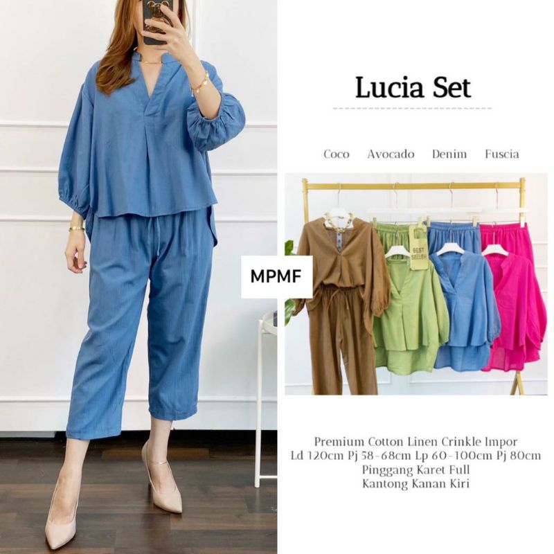 LUSIA SET BY MPMF | SETELAN LINEN | LD 120