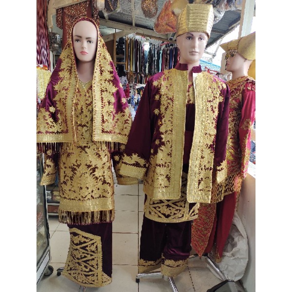 baju penganten koto gadang lengkap acesories banyak pilihan warna menarik