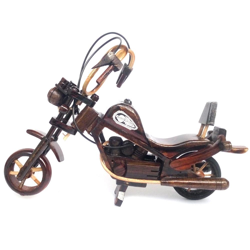 Miniatur Diecast Motor Harley Davidson Kayu 22x16x4 cm