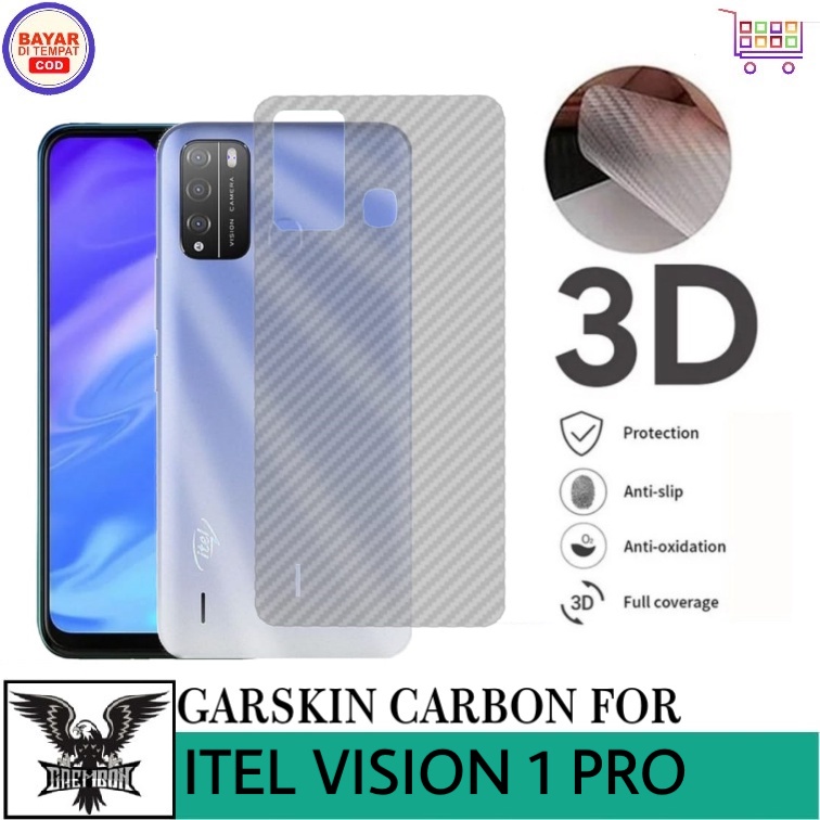 Back Skin Carbon Itel Vision 1 Pro  Vision 1 Plus S23 S23 Plus A60 A60s A70 P40