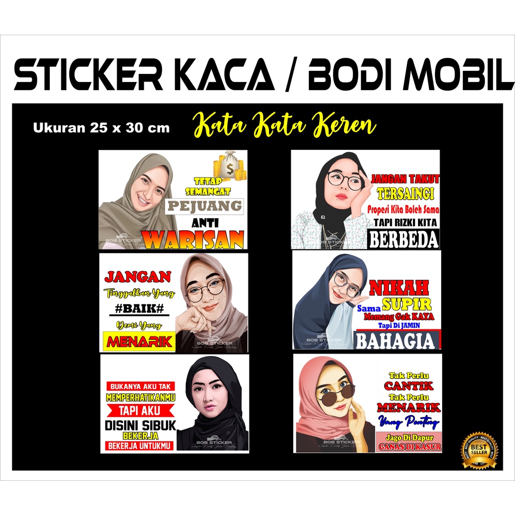 PRINT Stiker Kata Kata keren, sticker kata kata, stiker kaca mobil, stiker Bodi Mobil, stiker truk, 