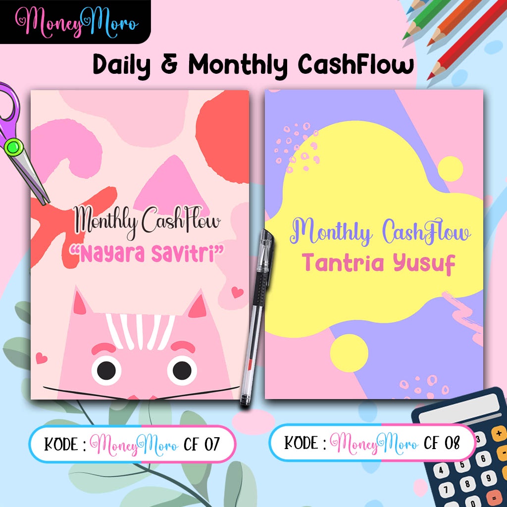 

MoneyMoro 07-08 Buku Catatan CashFlow / Financial Planner / Daily CashFlow / Monthly CashFlow