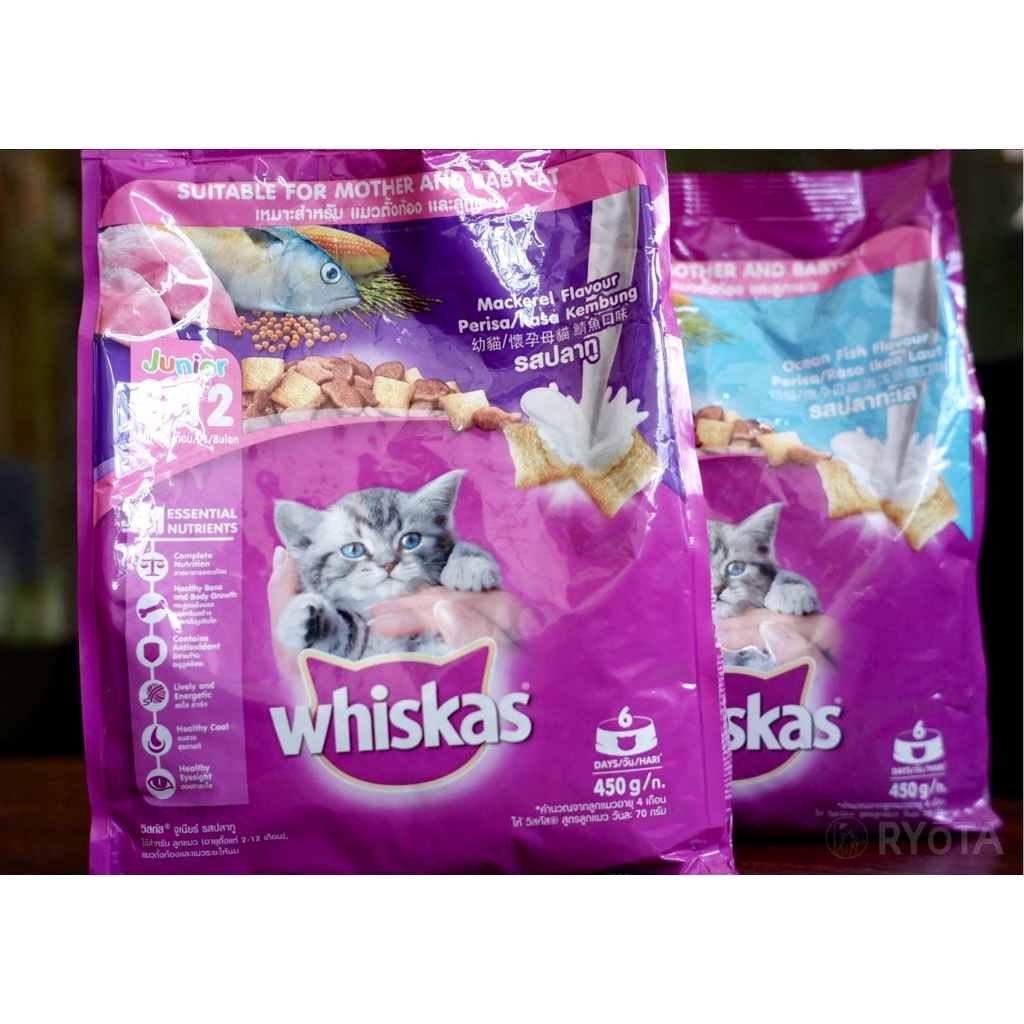 Jual WHISKAS Makanan Kucing Kering Junior 450gr Shopee Indonesia