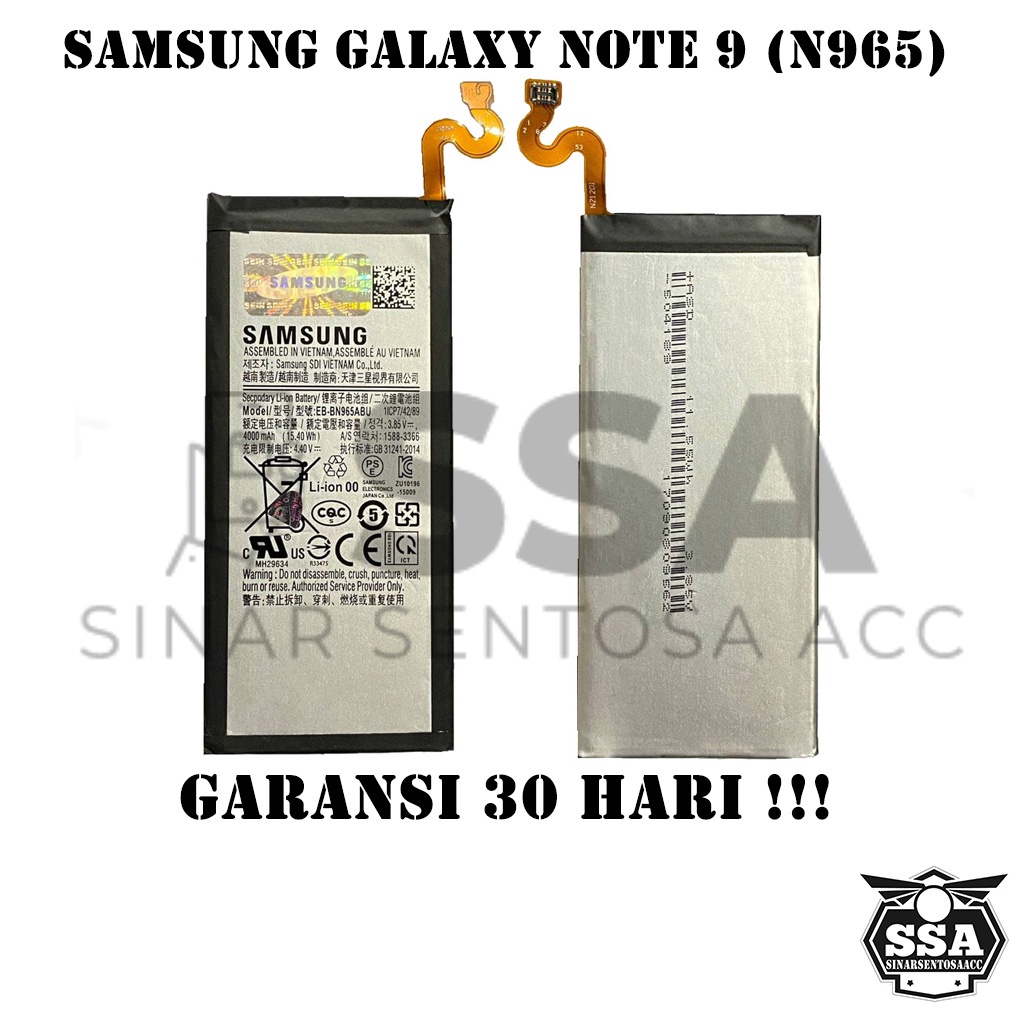 Baterai Original 100% Samsung Galaxy Note 9 N965 EB-BN965ABU Batre Batrai Battery Batrei Batere Batu HP ORI GARANSI Awet