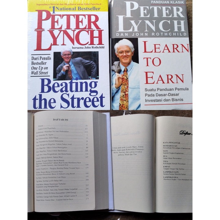 BUKU PETER LYNCH - BEATING THE STREET - LEARN TO EARN - ONE UP ON WALL STREET [ORIGINAL]