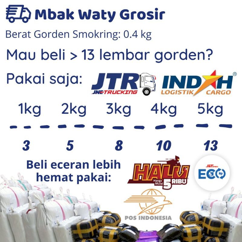 Waty grosir Gorden smokring besar uk 135x220 promo gorden produksi sendiri 12 ring