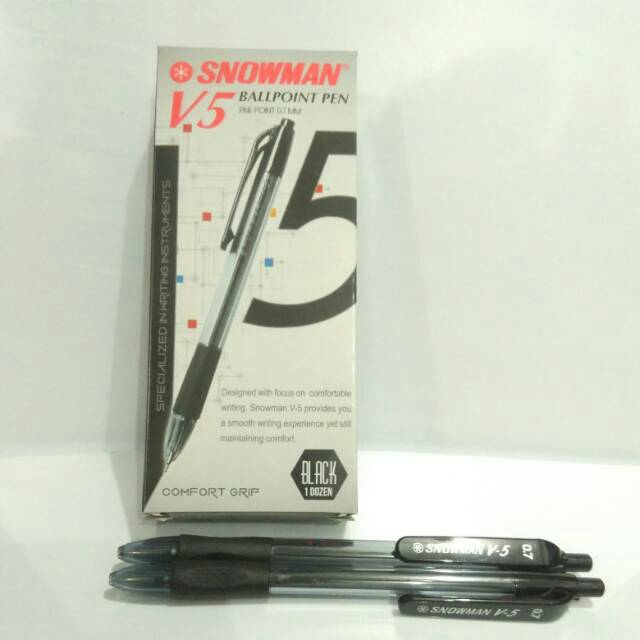 

Pulpen Cetekan Hitam SNOWMAN V5