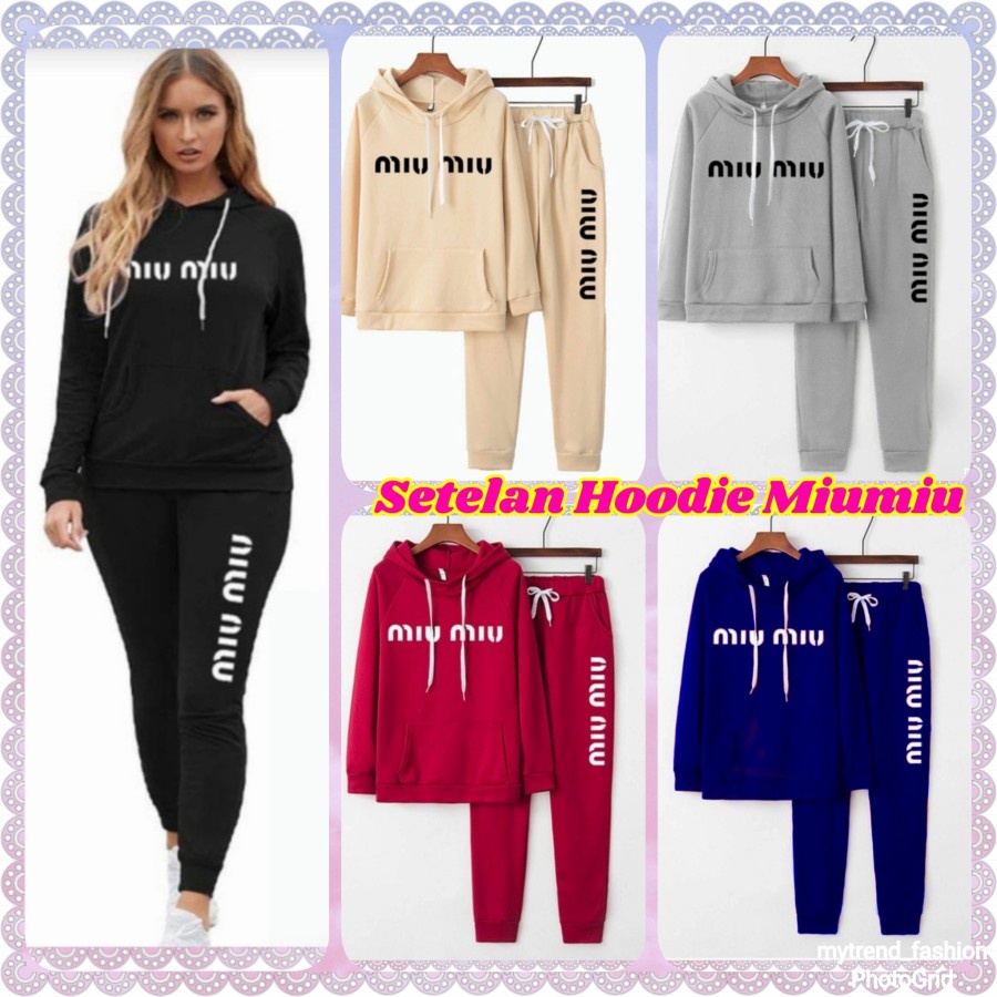 Setelan Hoodie MiuMiu