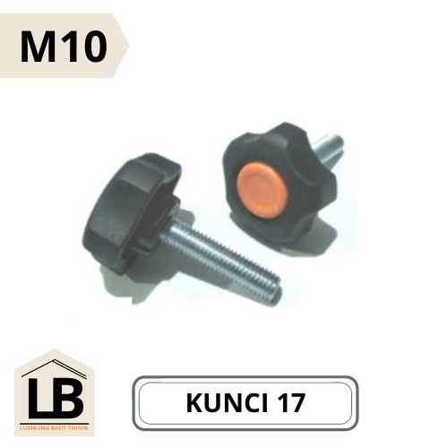 KNOB STAR M10 - BAUT KNOP STAR PANJANG 10 CM