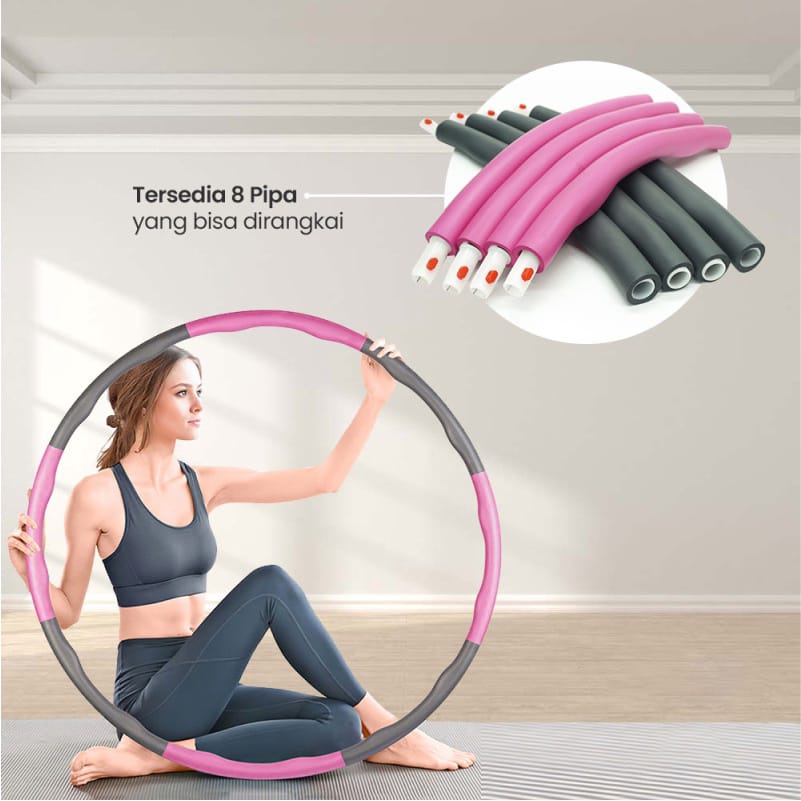 NEW PRODUCT Alat Olahraga Hula Hoop Dan Skipping Jum Alat Fitness Hula Hoop Foam Bongkar Pasang Sutera99