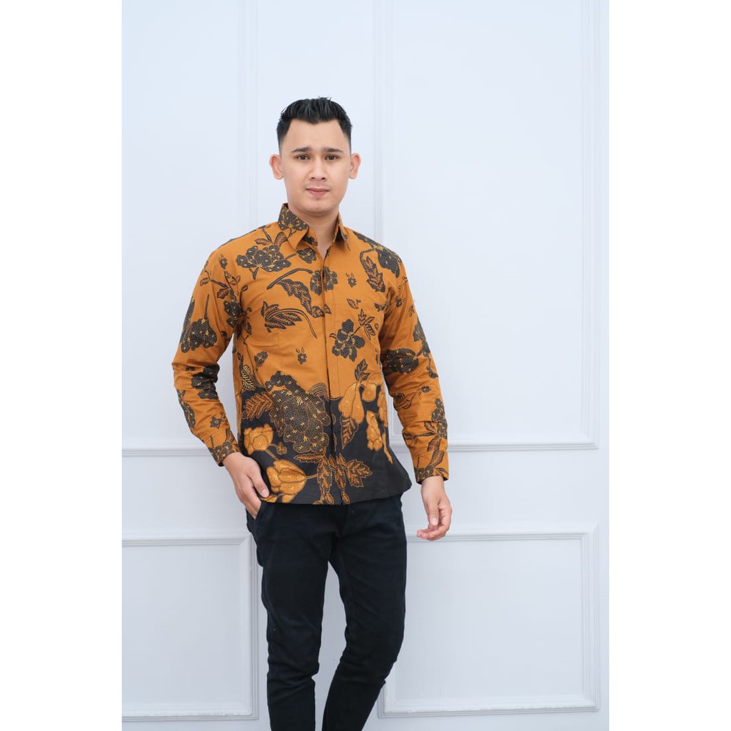 12 MOTIF TERBARU BAJU kemeja batik pria lengan panjang terbaru ORIGINAL  PENDEK modern PREMIUM 31