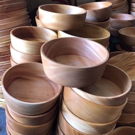 Mangkuk Kayu 14cm Mangkok Kayu Mahoni 14cm