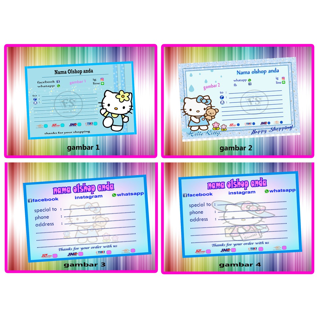 

Sticker alamat pengiriman hellokity biru