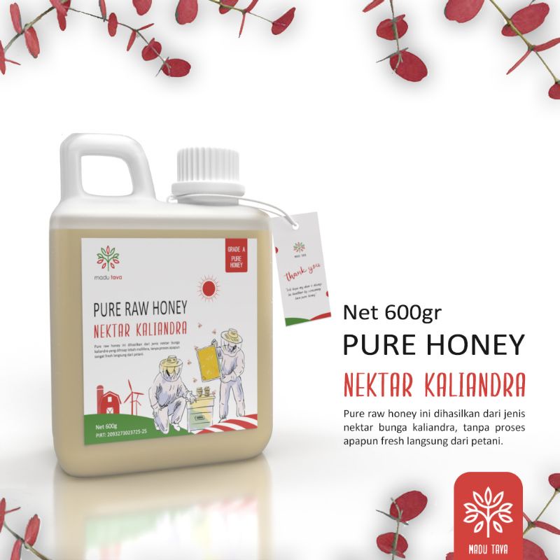

Madu Murni Asli Tava 600 gram Nektar Kaliandra 100% Pure Raw Honey