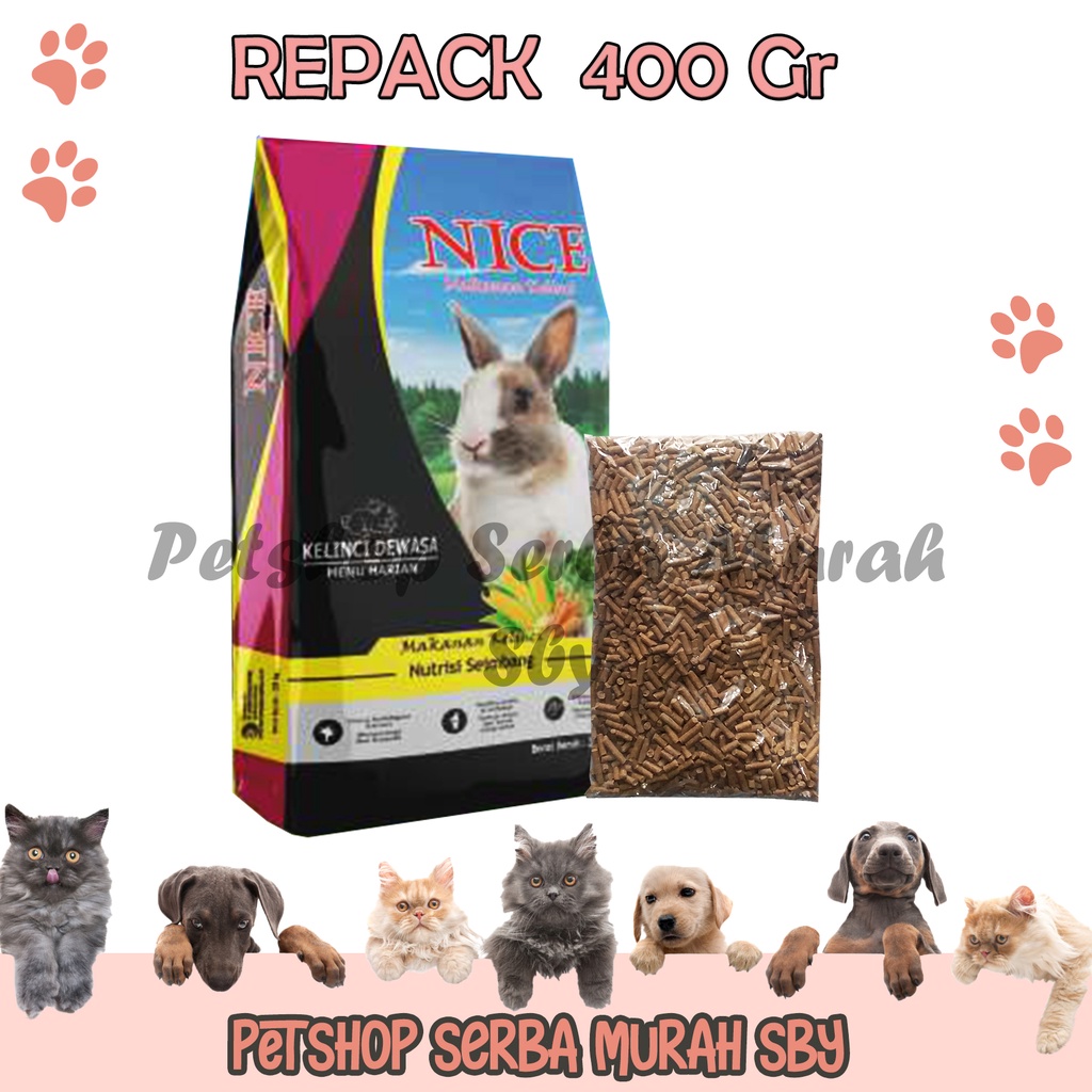 Nice Adult Rabbit Repack 400gr - Makanan Kering Kelinci Dewasa