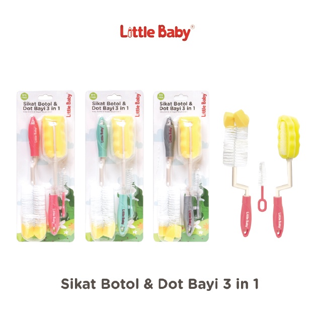 Little Baby Sikat Botol Isi 3 in 1 New Colour