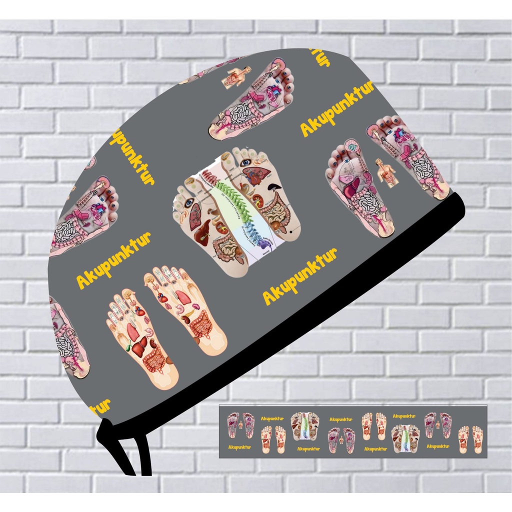 Head Cap /Topi Medis / Scrub Hat / Surgical Cap / Topi Dokter Akupuntur