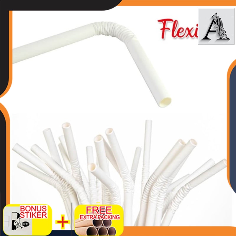 

Grosir Sedotan Kertas fleksibel / Paper Straw flexible isi 50pcs