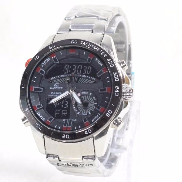 Jam Tangan Pria Dualtime Casio G-Shock  Gshock Edifice EFA 133 Silver - Red