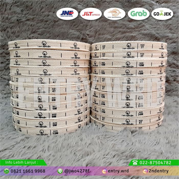 Label piterban/katun uk 1.5cm Diskon