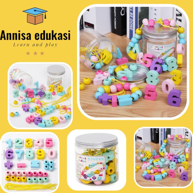 PUZZLE ANGKA MERONCE ANGKA MAINAN EDUKASI ANAK MAINAN MERONCE