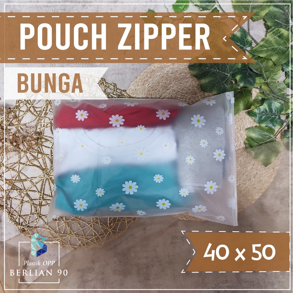 ( ECER ) Zipper Pouch Motif 40 x 50 cm / Zipper Storage Bag Travel Serbaguna