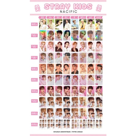 KHUSUS BOOKED PHOTOCARD NACIFIC HYUNJIN FELIX CHAN MINSUNG LEE KNOW