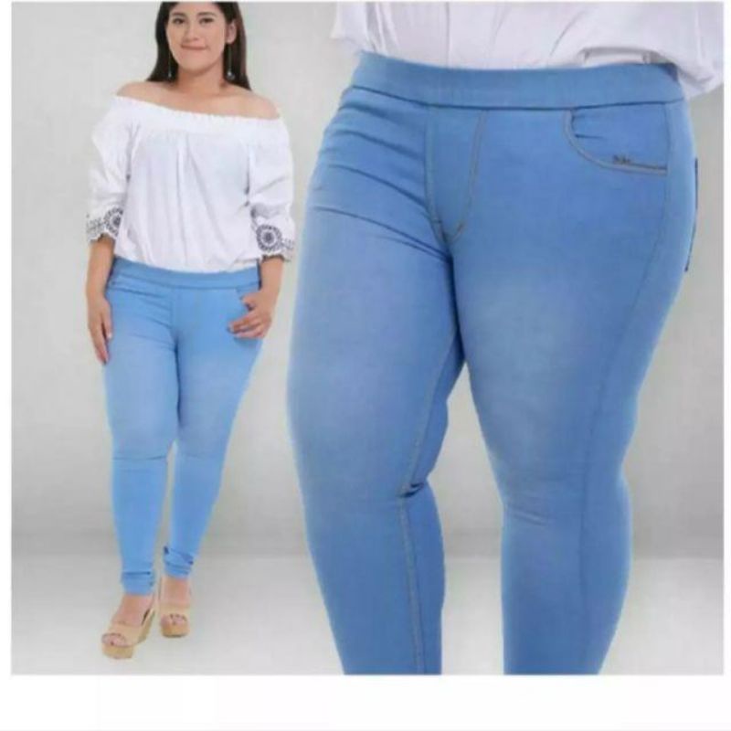 celana jeans pinggang karet lejing slim/ngaret/street