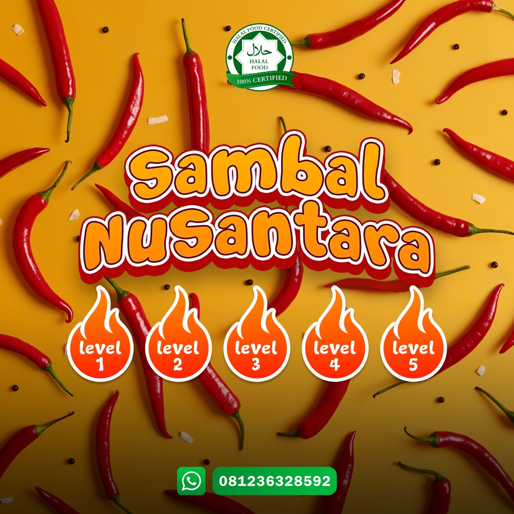 

Sambal Bawang Terasi Nusantara Bali, Extra Pedas Level 5 (Siap Saji)