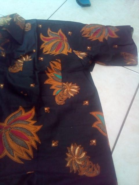 Baju Batik Couple Gamis Jumbo Murah Pasangan Modern Muslim | Klyn - 003-050 Hitam Manis