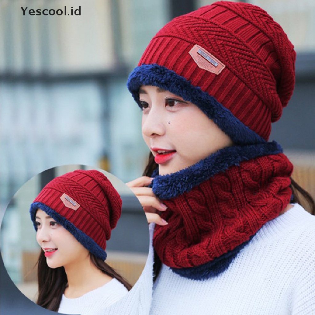 【Yescool】 Winter Hats For Men Skullies Beanie Hat Winter Cap Men Women Wool Scarf Caps .