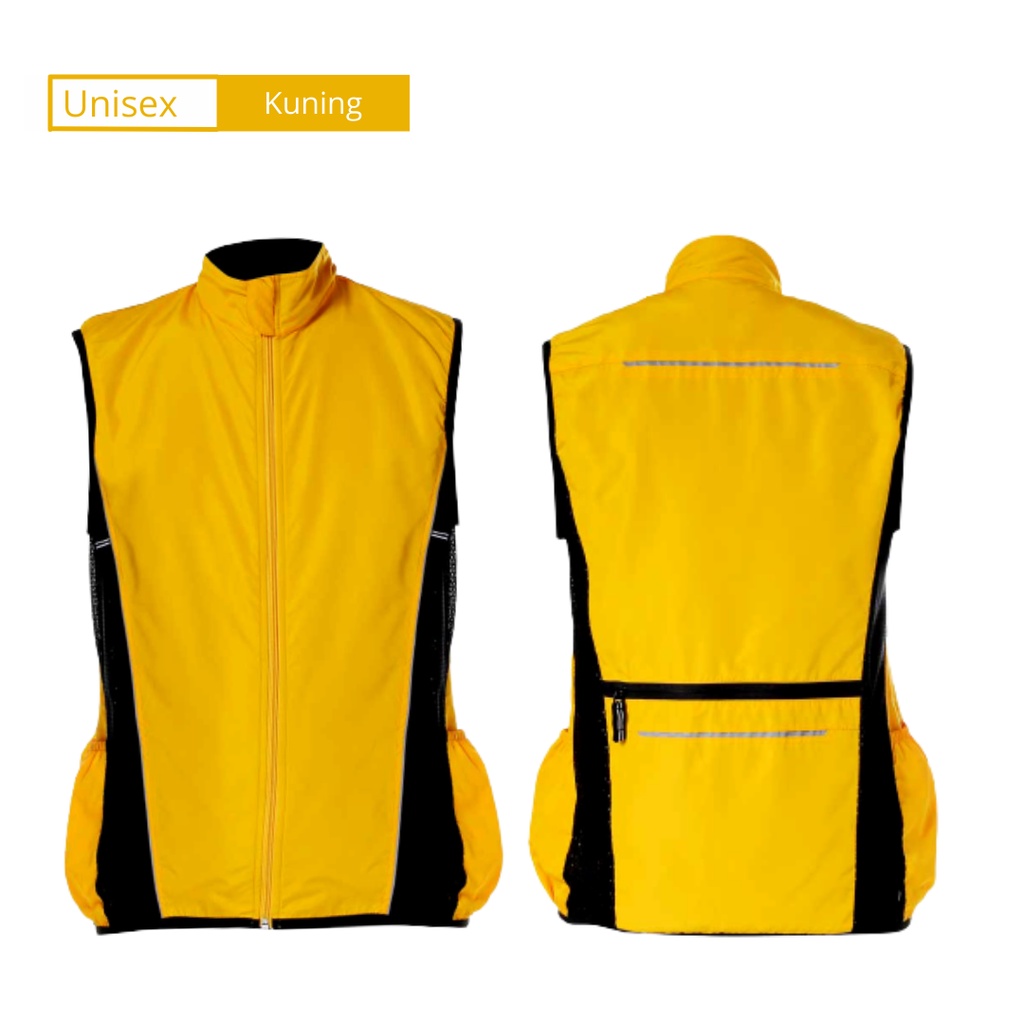 Rompi Olahraga Parasut Wanita Pria Vest Unisex Olahraga Running dan Sepeda