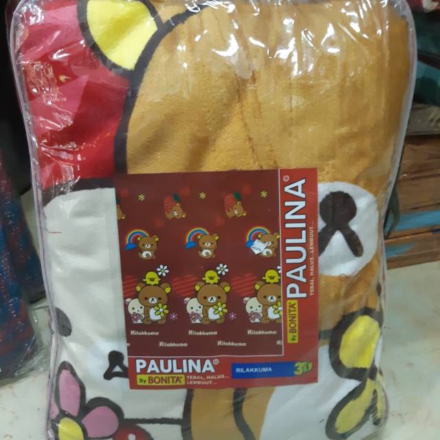Selimut Rilakkuma 160x200 - Slimut tidur - selimut bulu halus