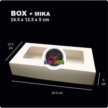 BOX KOTAK KUE BROWNIES COOKIES - PUTIH 24,5X12,5X5cm